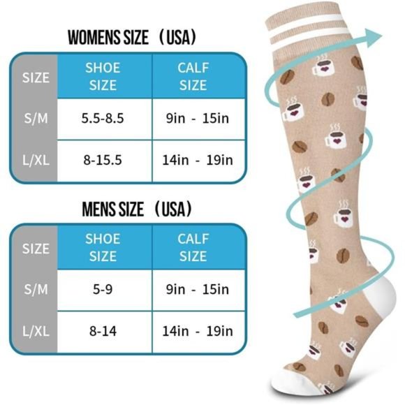 6 Compression Socks for Best Support for Nurses, Running, Hiking, Recovery - Picture 5 of 6